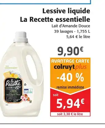 Colruyt Lessive Liquide La Recette Essentielle offre
