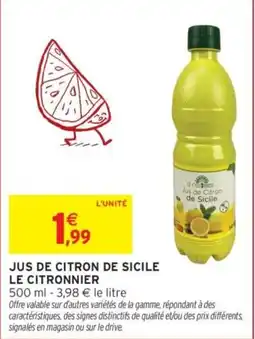 Intermarché LE CITRONNIER Jus de Citron de Sicile offre