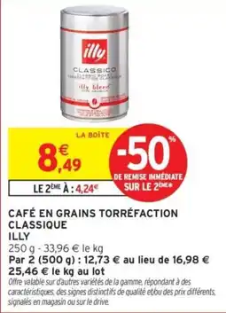 Intermarché illy CAFÉ EN GRAINS TORRÉFACTION CLASSIQUE offre