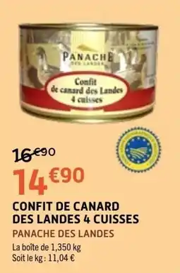 E.Leclerc PANACHE DES LANDES Confit de canard des Landes 4 cuisses offre