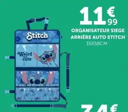 Centrakor Stitch Organisateur siege arrière auto offre