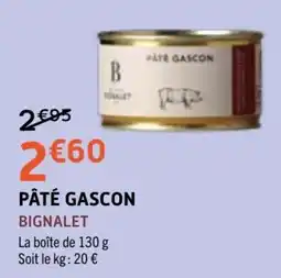 E.Leclerc BIGNALET PÂTÉ GASCON offre