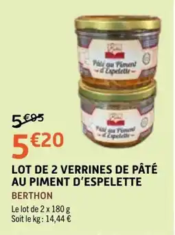 E.Leclerc BERTHON Pâté au Piment d'Espelette offre
