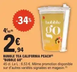 E.Leclerc bubble go BUBBLE TEA CALIFORNIA PEACH offre