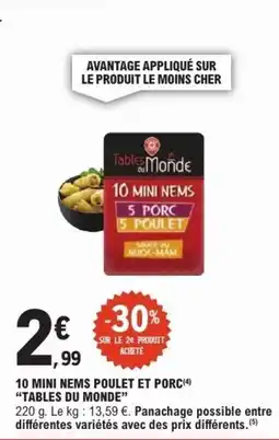 E.Leclerc Tables du Monde 10 Mini Nems Poulet et Porc offre