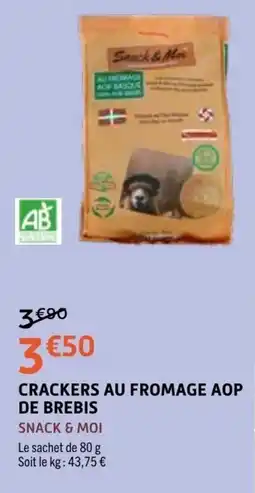 E.Leclerc SNACK & MOI CRACKERS AU FROMAGE AOP DE BREBIS offre