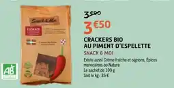 E.Leclerc Snack & Moi Crackers bio au piment d'espelette offre