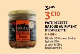 E.Leclerc BIRABEN Pâté Recette Basque offre