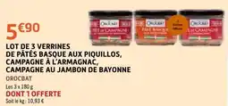 E.Leclerc OROCBAT Pâtés Basque offre