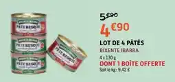 E.Leclerc Bixente ibarra lot de 4 pâtes offre
