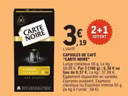 E.Leclerc CARTE NOIRE CAPSULES DE CAFÉ offre
