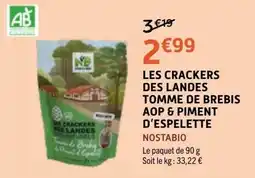 E.Leclerc NOSTABIO LES CRACKERS DES LANDES offre