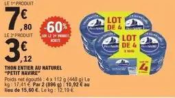 E.Leclerc Petit Navire Thon entier au naturel offre