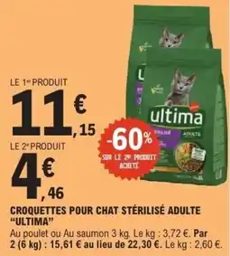E.Leclerc ultima Croquettes pour chat stérilisé adulte offre
