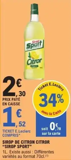 E.Leclerc Citror Sirop Sport offre