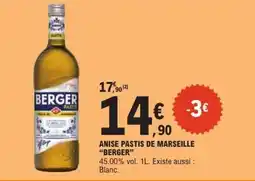 E.Leclerc BERGER ANISE PASTIS DE MARSEILLE offre