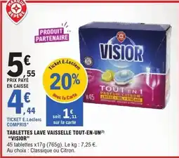 E.Leclerc VISIOR TABLETTES LAVE VAISSELLE TOUT-EN-UN offre