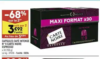 Leader Price Capsules Café Intense offre