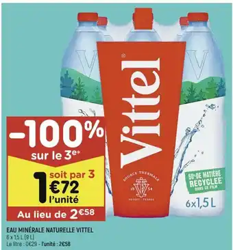 Leader Price Eau Minérale Naturelle Vittel offre