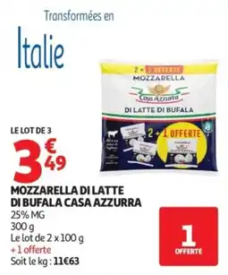Auchan Casa Azzurra Mozzarella di latte di bufala offre