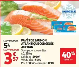 Auchan AUCHAN Pavés de saumon Atlantique congelés offre
