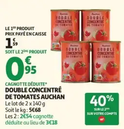 Auchan Auchan Double concentré de tomates offre