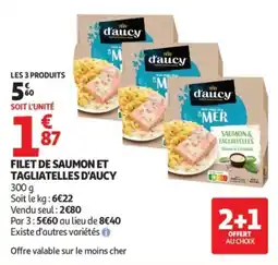 Auchan d'aucy Filet de saumon et tagliatelles offre