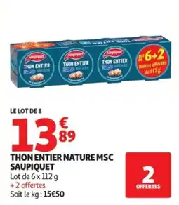 Auchan Sauviquet Thon entier nature offre