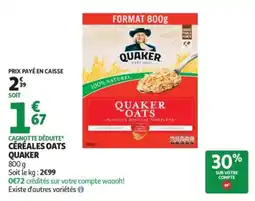 Auchan QUAKER CÉRÉALES OATS offre