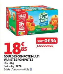 Auchan Pom'Potes Gourdes Compote Multi Variétés offre