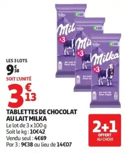 Auchan Milka TABLETTES DE CHOCOLAT offre