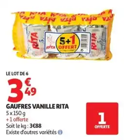Auchan RITA Gaufres vanille offre