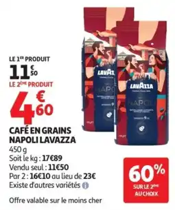 Auchan LAVAZZA Café en grains Napoli offre