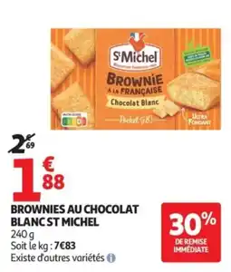 Auchan St Michel Brownies au chocolat blanc offre
