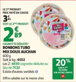 Auchan Mix Doux Bonbons Tubo offre
