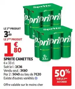 Auchan Sprite Canettes offre