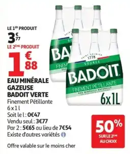 Auchan Badoit Eau minérale gazeuse offre