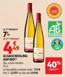 Auchan Louis Hauller ALSACE RIESLING offre
