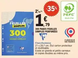 E.Leclerc Clairefontaine Les Feuilles Simples offre
