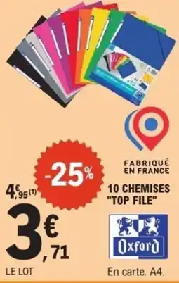 E.Leclerc Oxford Chemises "TOP FILE" offre