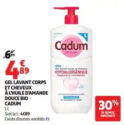 Auchan Cadum Gel lavant corps et cheveux offre