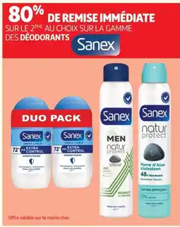 Auchan Sanex Sur la gamme des déodorants offre