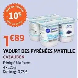 E.Leclerc CAZAUBON YAOURT DES PYRÉNÉES MYRTILLE offre
