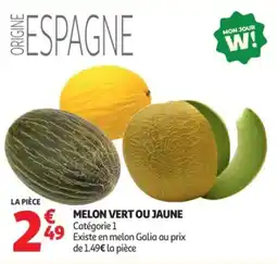 Auchan Melon Vert Ou Jaune offre