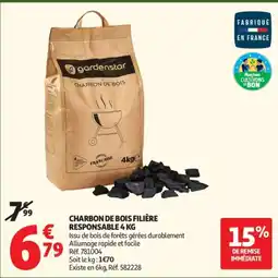 Auchan gardenstar CHARBON DE BOIS offre