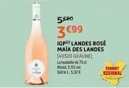 E.Leclerc MAÏA DES LANDES IGP(2) LANDES ROSÉ offre