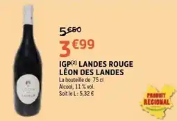 E.Leclerc LÉON DES LANDES IGP[2] LANDES ROUGE offre
