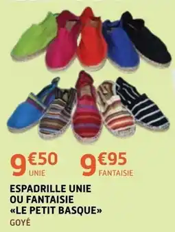 E.Leclerc ESPADRILLE une ou fantaisie le petit basque offre