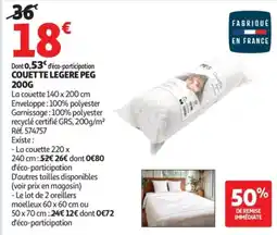 Auchan COUETTE LEGERE PEG offre