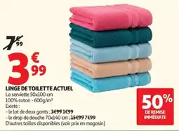 Auchan LINGE DE TOILETTE ACTUEL offre